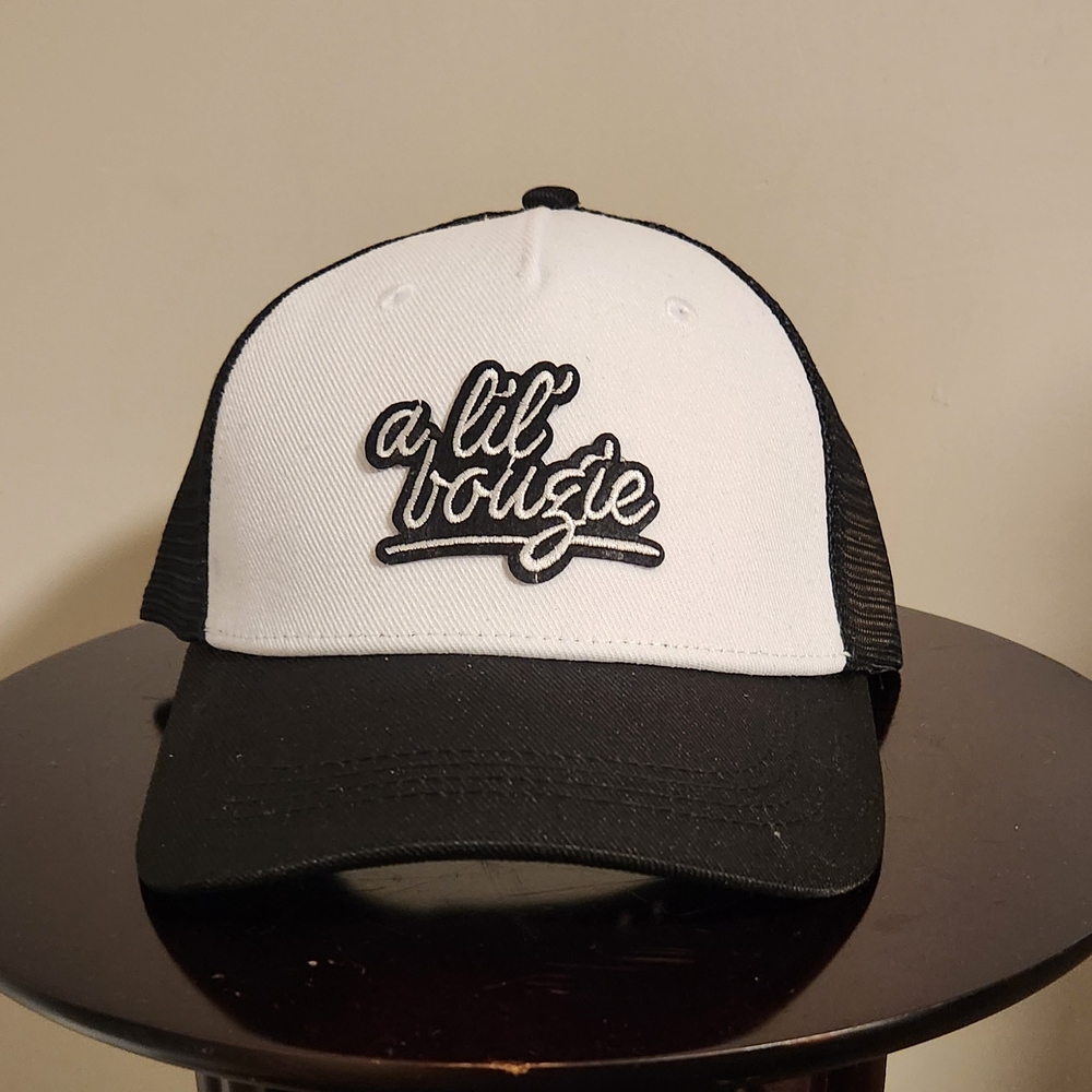 A Lil Bougie Black and White Trucker Hat